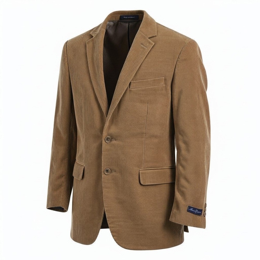 Alan Flusser Corduroy Blazer Mens 42R Tan Academic Sport Coat Luxury Preppy